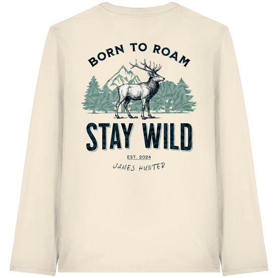 James Hunter - Nature and Beyond Unisex-Shirts Natural Raw / XS Stay Wild — Born to Roam Organic Longsleeve