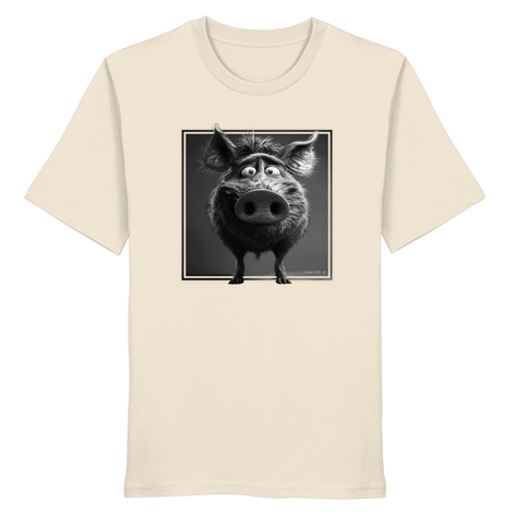 James Hunter - Nature and Beyond Unisex-Shirts Natural Raw / XS The Stare-Down — Wild Boar Organic T-Shirt 1.0 - Organic Shirt