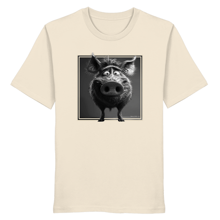 James Hunter - Nature and Beyond Unisex-Shirts Natural Raw / XS The Stare-Down — Wild Boar Organic T-Shirt 1.0 - Organic Shirt