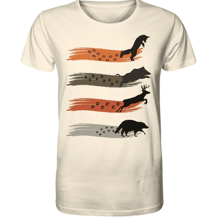 James Hunter - Nature and Beyond Unisex-Shirts Natural Raw / XS "Tracks of the Wild"  Organic Shirt