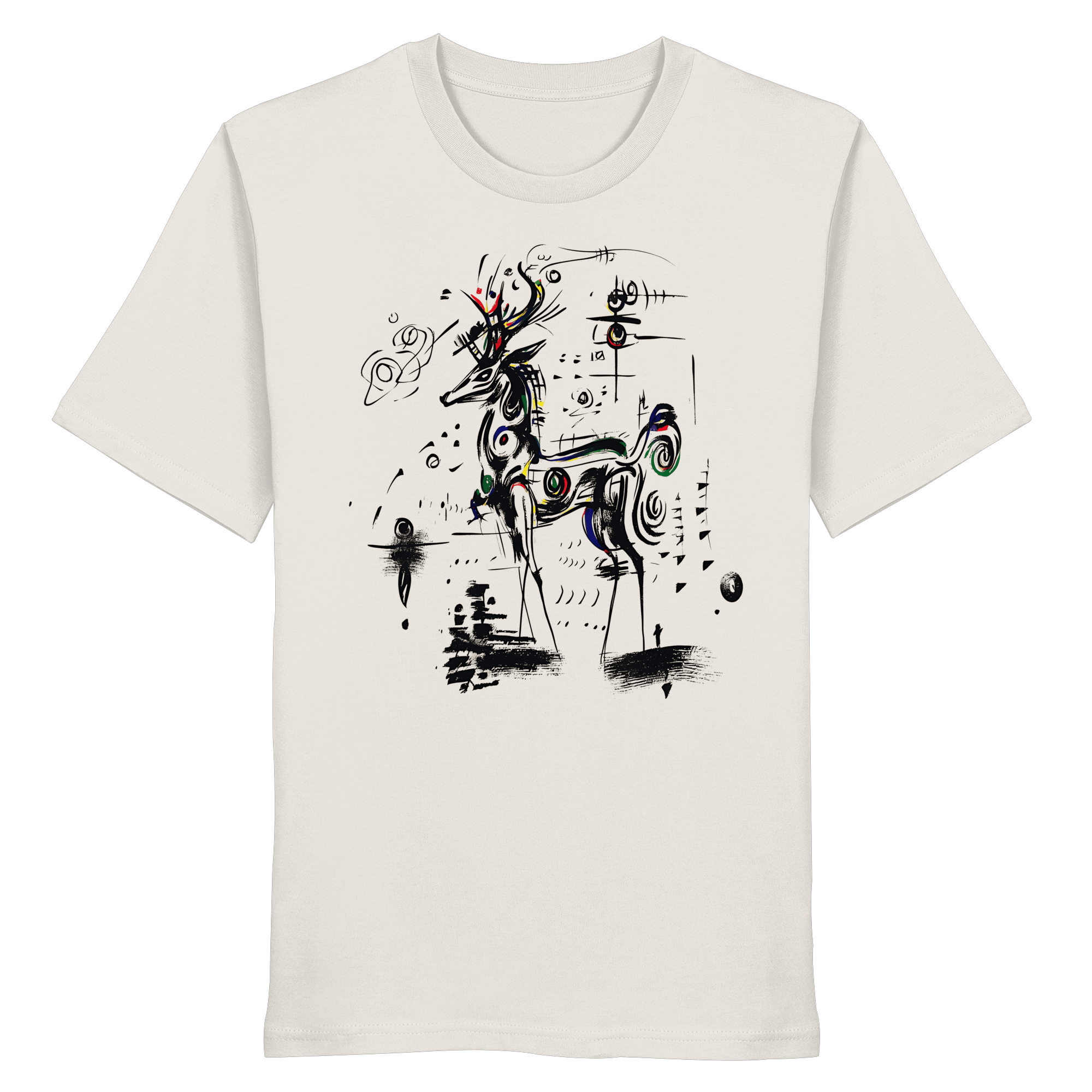 James Hunter - Nature and Beyond Unisex-Shirts Off White / XS Shadow Stag — Art Collection Organic T-Shirt No. 6 - Organic Shirt