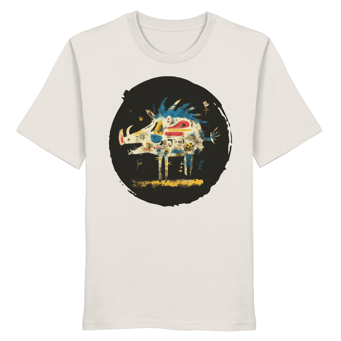 James Hunter - Nature and Beyond Unisex-Shirts Off White / XS Totem Boar — Art Collection Organic T-Shirt No. 7 - Organic Shirt