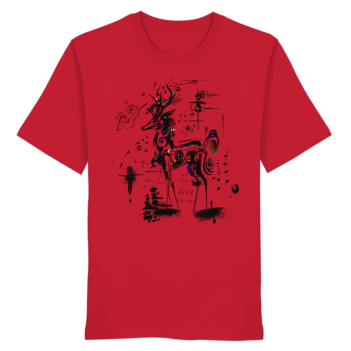 James Hunter - Nature and Beyond Unisex-Shirts Red / XS Shadow Stag — Art Collection Organic T-Shirt No. 6 - Organic Shirt