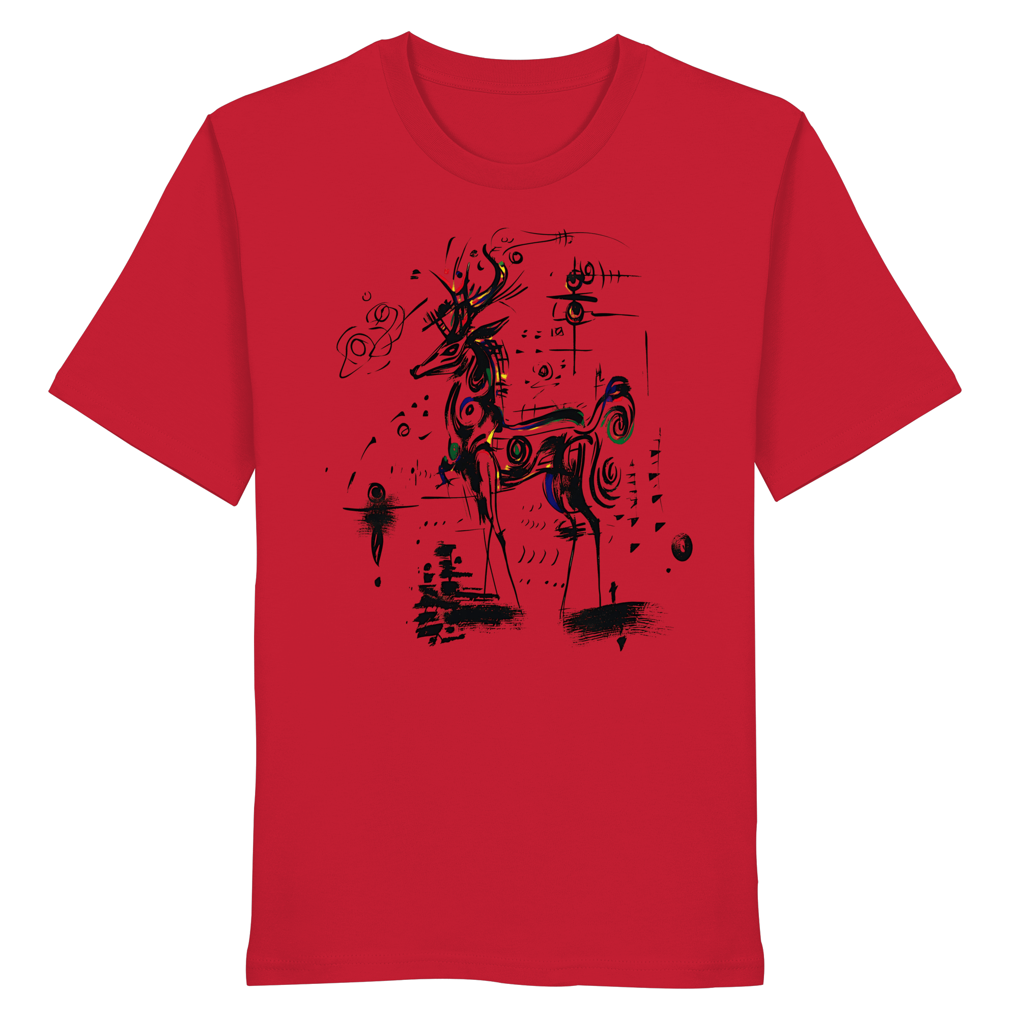 James Hunter - Nature and Beyond Unisex-Shirts Red / XS Shadow Stag — Art Collection Organic T-Shirt No. 6 - Organic Shirt