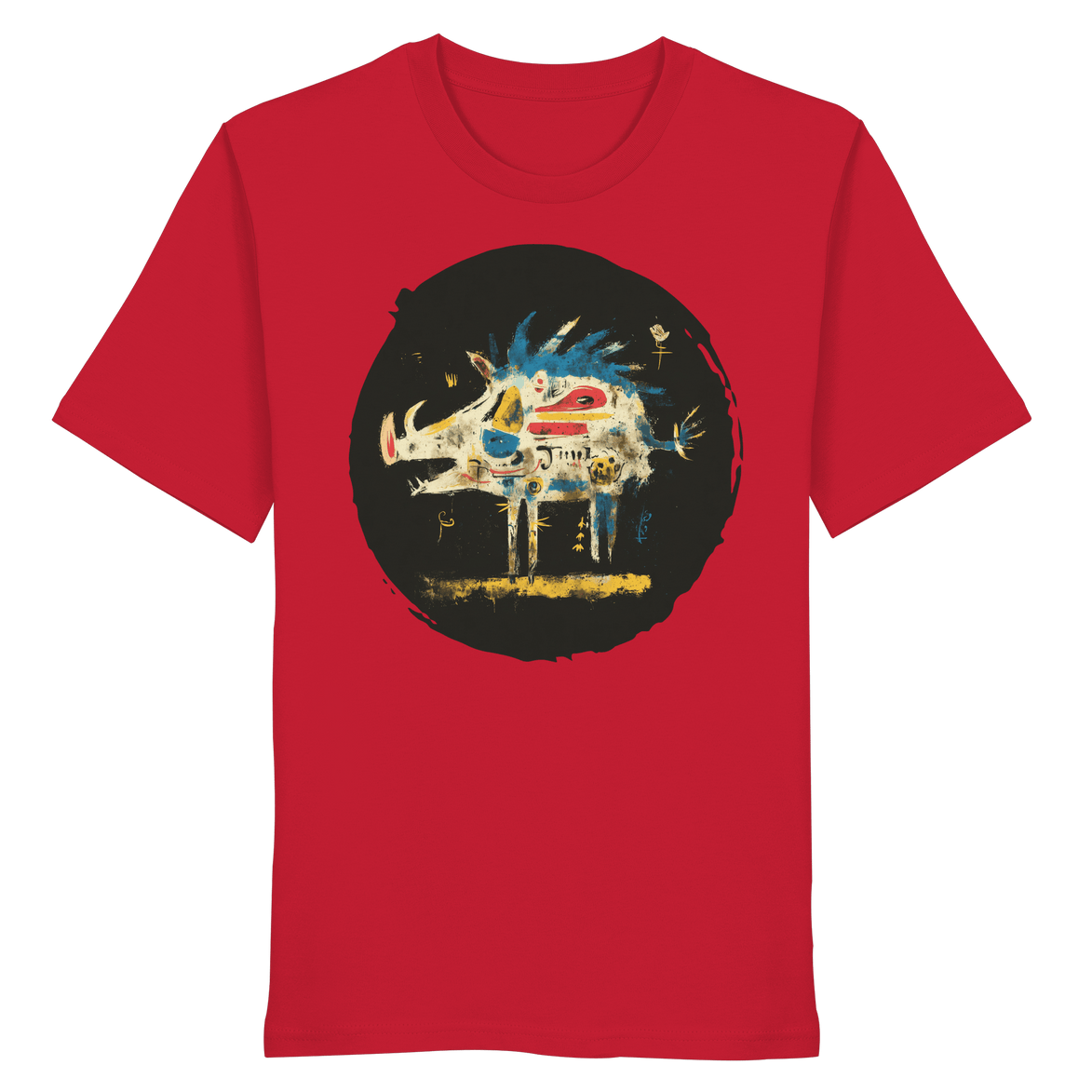 James Hunter - Nature and Beyond Unisex-Shirts Red / XS Totem Boar — Art Collection Organic T-Shirt No. 7 - Organic Shirt
