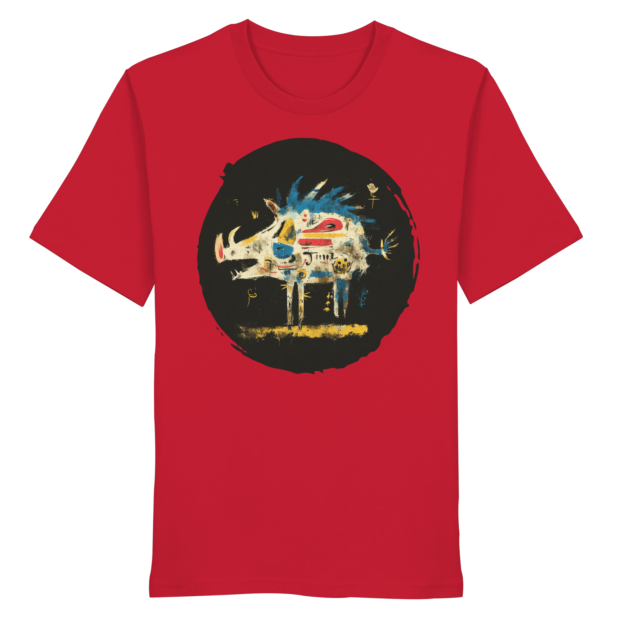 James Hunter - Nature and Beyond Unisex-Shirts Red / XS Totem Boar — Art Collection Organic T-Shirt No. 7 - Organic Shirt