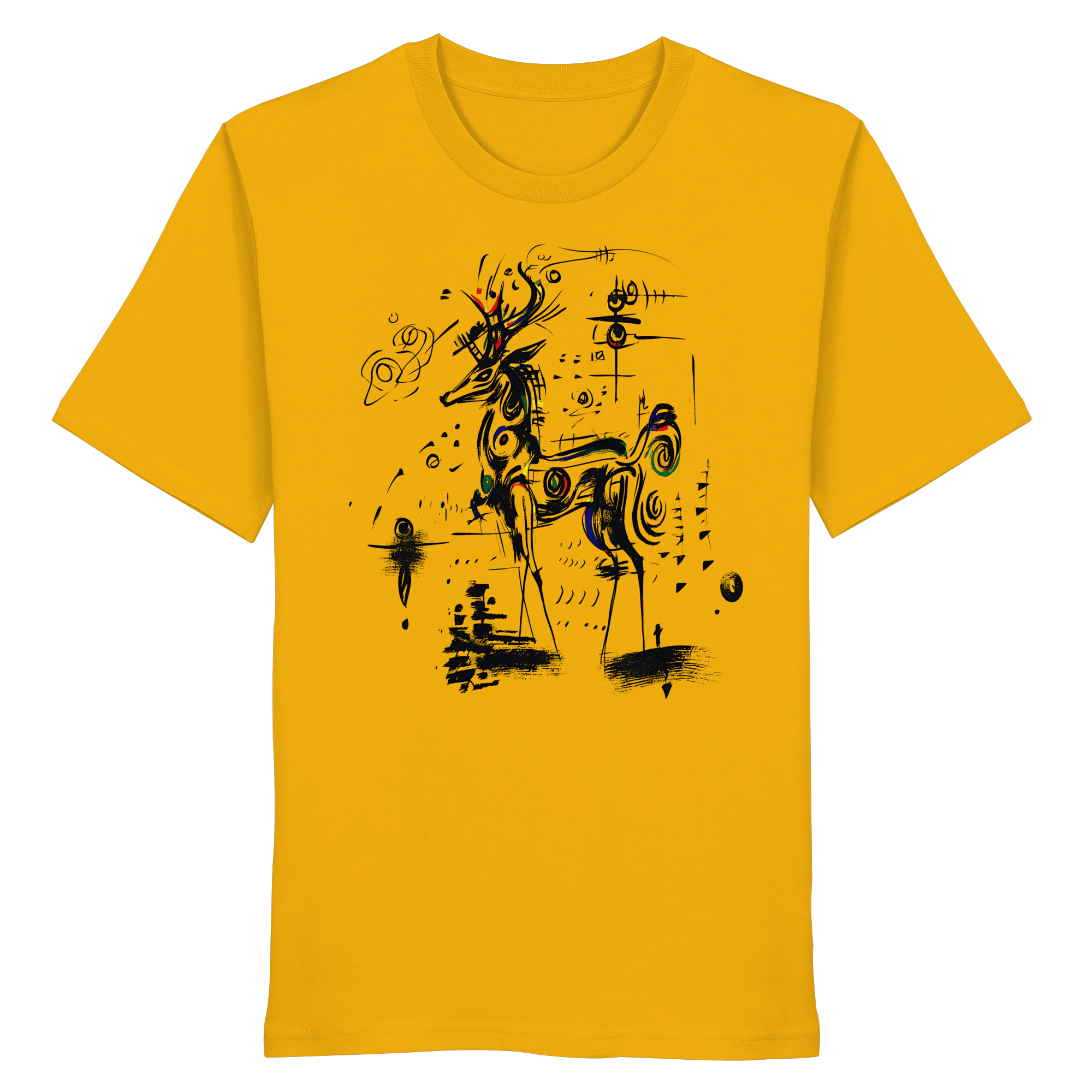 James Hunter - Nature and Beyond Unisex-Shirts Spectra Yellow / XS Shadow Stag — Art Collection Organic T-Shirt No. 6 - Organic Shirt