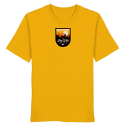 James Hunter - Nature and Beyond Unisex-Shirts Spectra Yellow / XS Stay Wild – Sunset Deer Badge - Organic Shirt