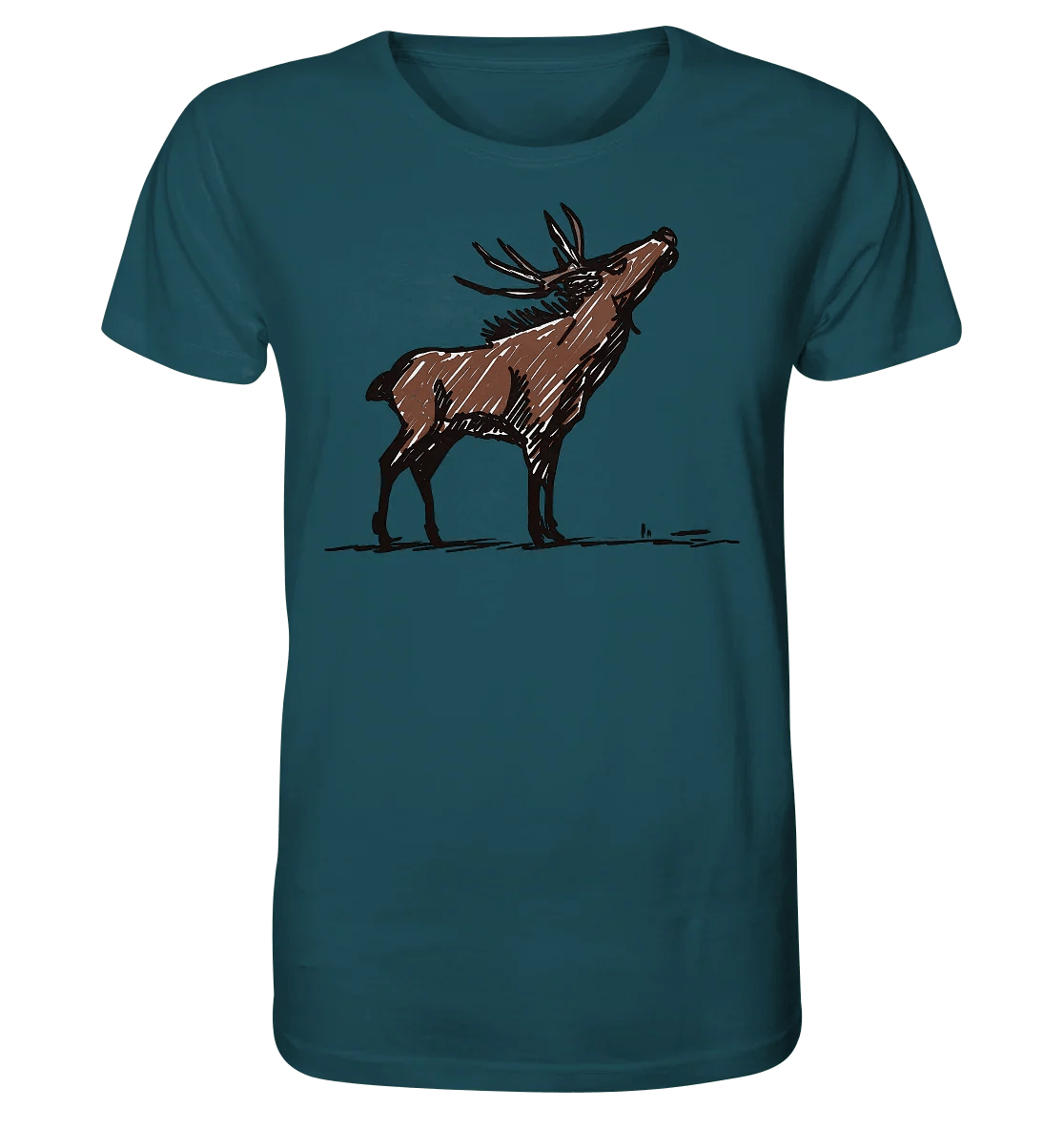 James Hunter - Nature and Beyond Unisex-Shirts Stargazer / XS Charming Deer Pencil Design - Organic Shirt
