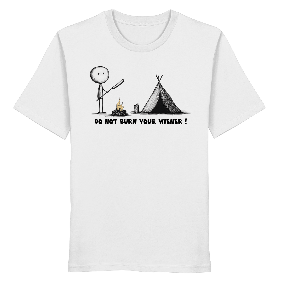 James Hunter - Nature and Beyond Unisex-Shirts White / XS Camp Chef — Campfire Stick Figure Organic T-Shirt - Organic Shirt