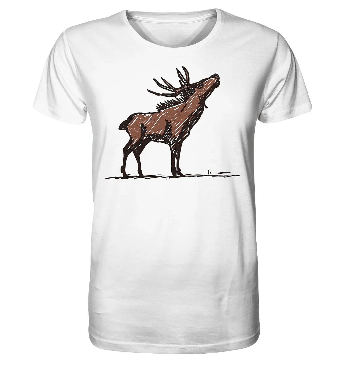 James Hunter - Nature and Beyond Unisex-Shirts White / XS Charming Deer Pencil Design - Organic Shirt