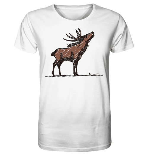 James Hunter - Nature and Beyond Unisex-Shirts White / XS Charming Deer Pencil Design - Organic Shirt