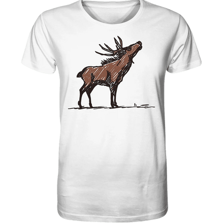 James Hunter - Nature and Beyond Unisex-Shirts White / XS Charming Deer Pencil Design - Organic Shirt