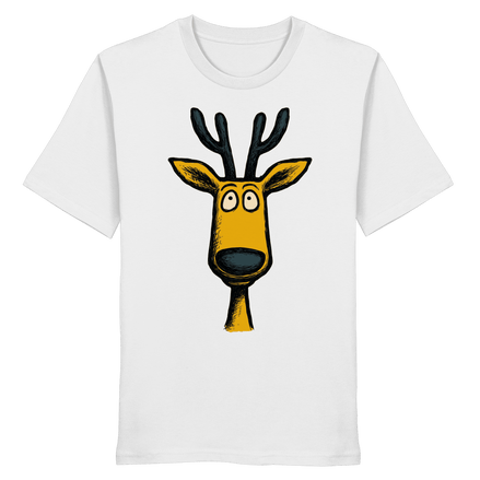 James Hunter - Nature and Beyond Unisex-Shirts White / XS Deer Caricature - Organic Shirt