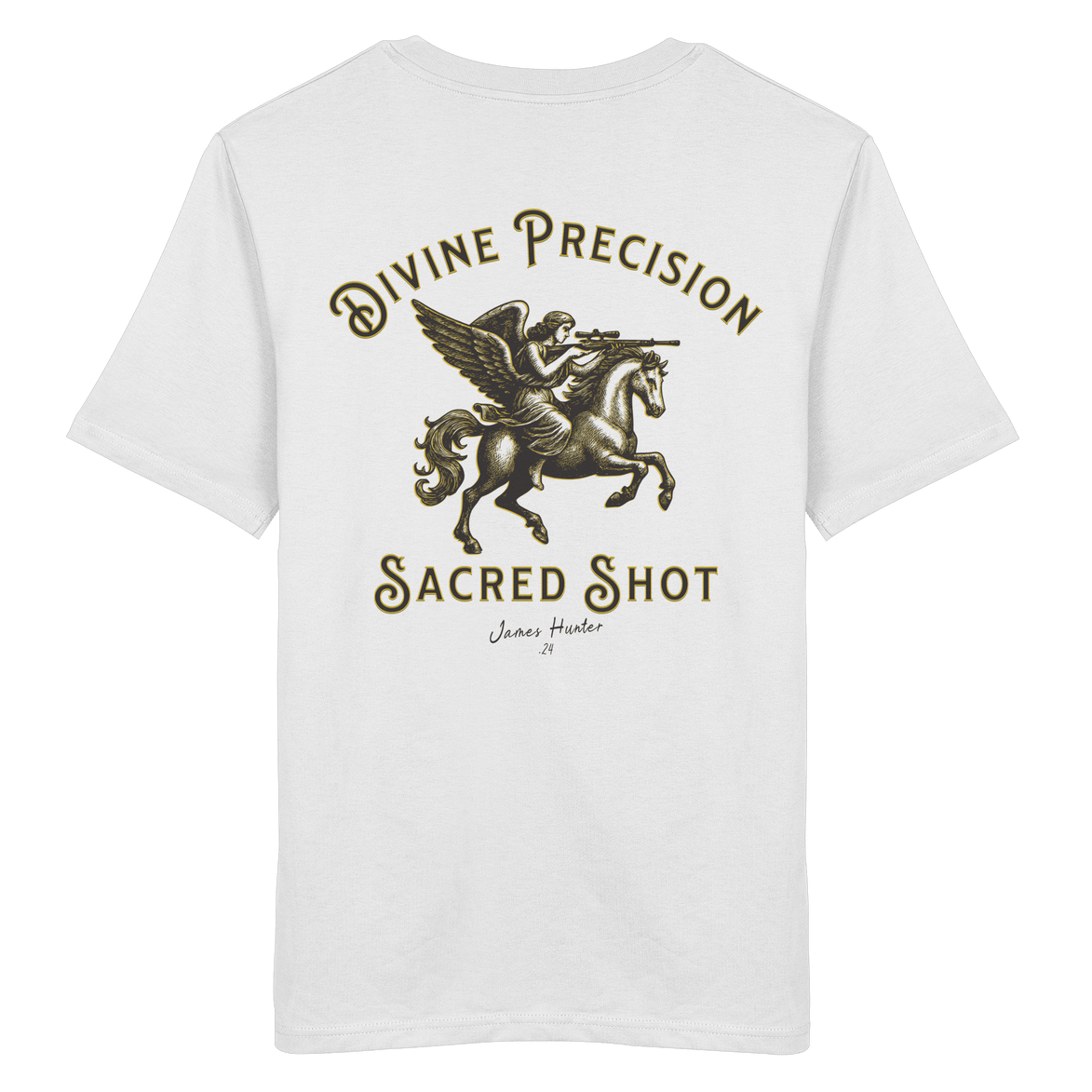 James Hunter - Nature and Beyond Unisex-Shirts White / XS Divine Precision - Sacred Shot - Organic Shirt
