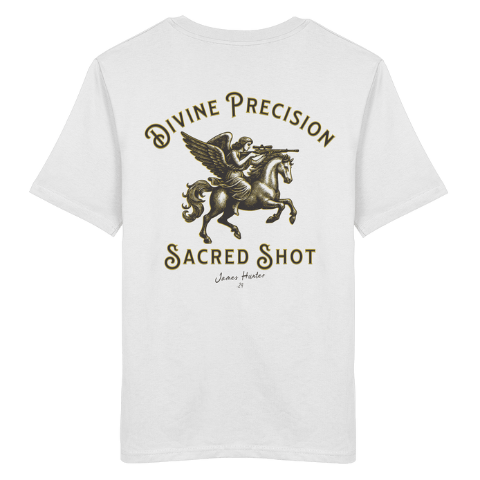 James Hunter - Nature and Beyond Unisex-Shirts White / XS Divine Precision - Sacred Shot - Organic Shirt