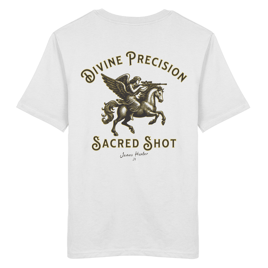 James Hunter - Nature and Beyond Unisex-Shirts White / XS Divine Precision - Sacred Shot - Organic Shirt