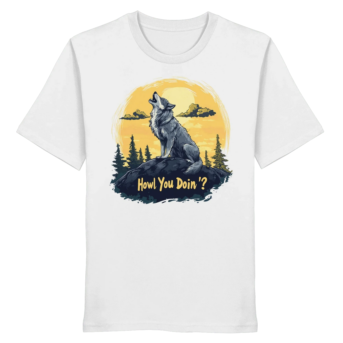 James Hunter - Nature and Beyond Unisex-Shirts White / XS Howl You Doin' ? - Organic Shirt