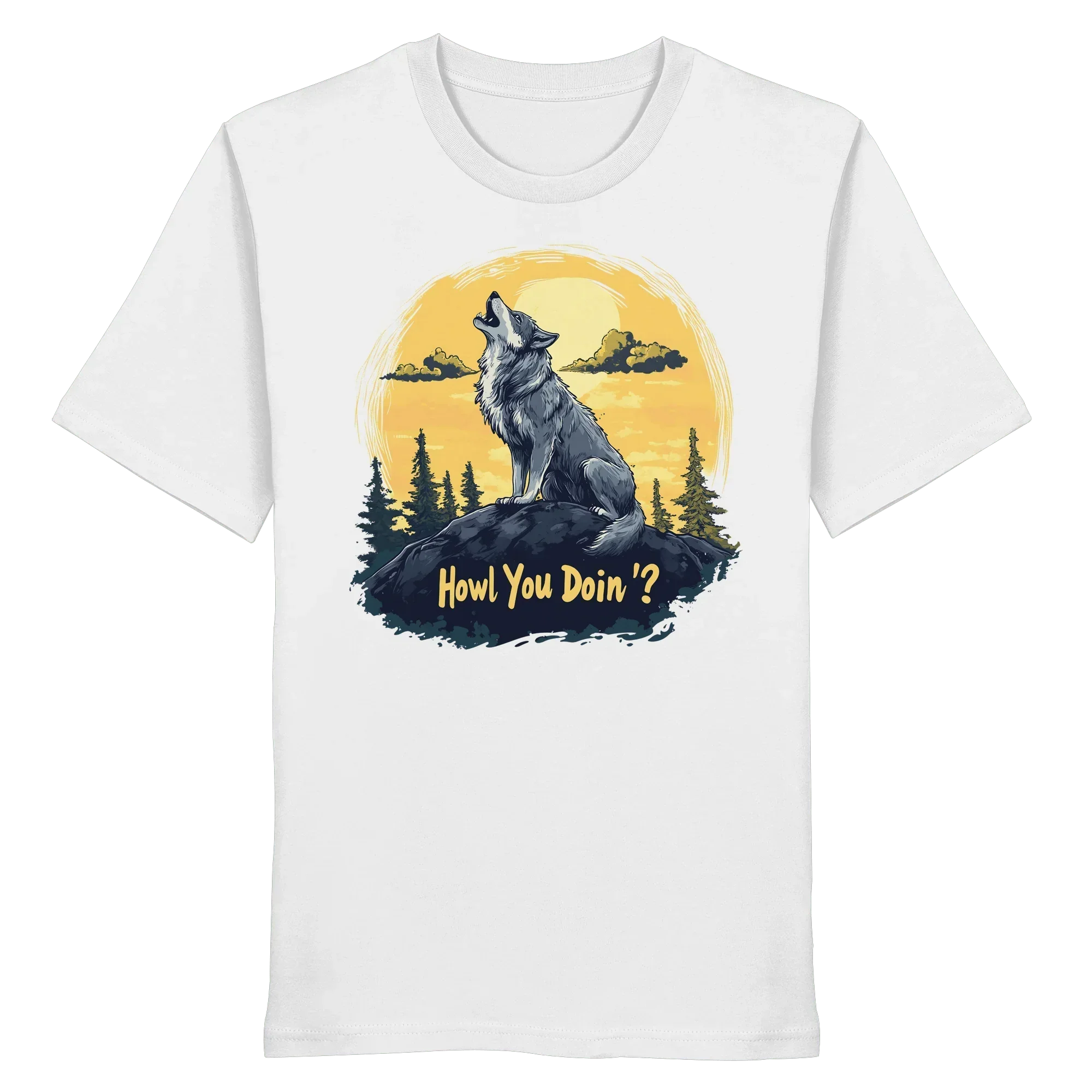 James Hunter - Nature and Beyond Unisex-Shirts White / XS Howl You Doin' ? - Organic Shirt