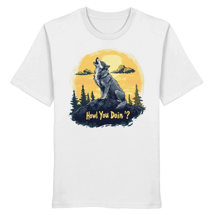James Hunter - Nature and Beyond Unisex-Shirts White / XS Howl You Doin' ? - Organic Shirt