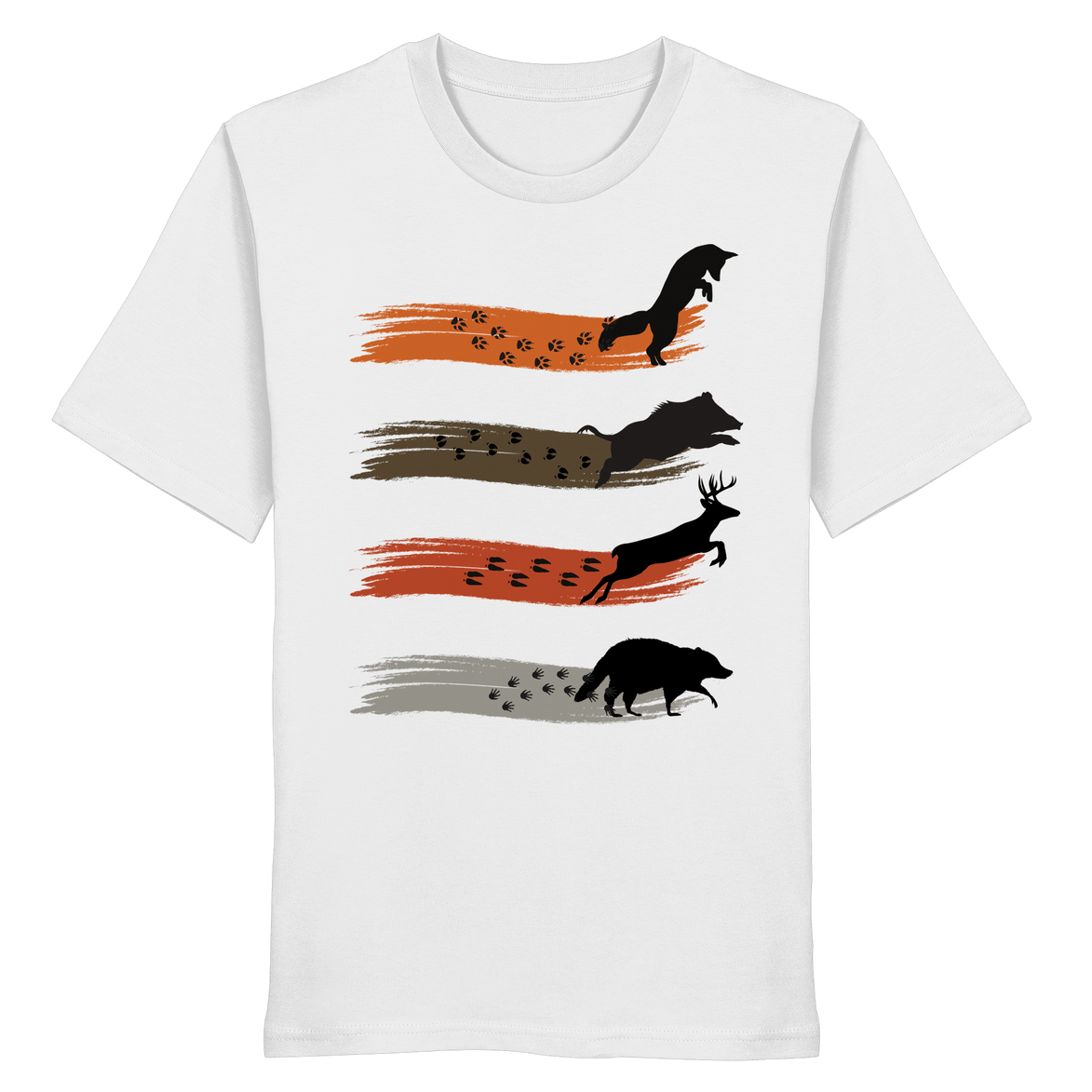 James Hunter - Nature and Beyond Unisex-Shirts White / XS Tracks of the Wild - Organic Shirt