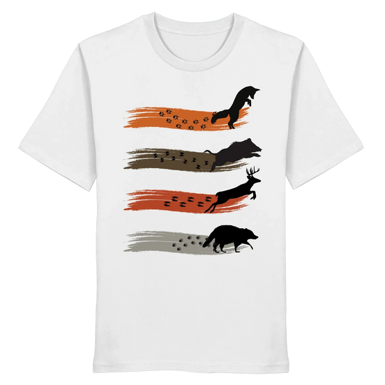 James Hunter - Nature and Beyond Unisex-Shirts White / XS Tracks of the Wild - Organic Shirt