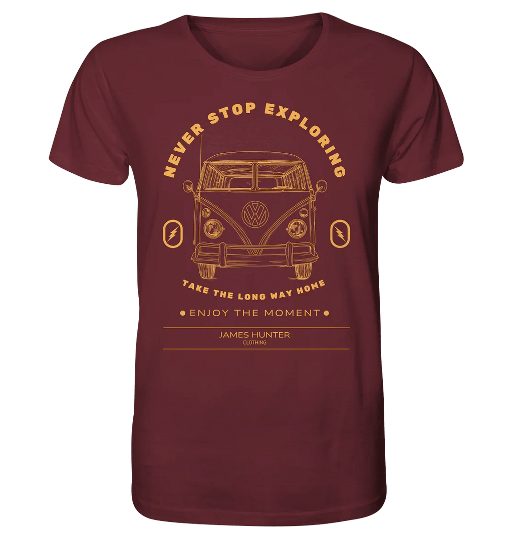 Never Stop Exploring - Organic Shirt - James Hunter - Nature and Beyond