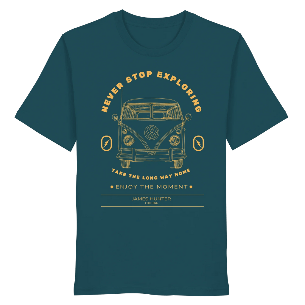 Never Stop Exploring - Organic Shirt - James Hunter - Nature and Beyond