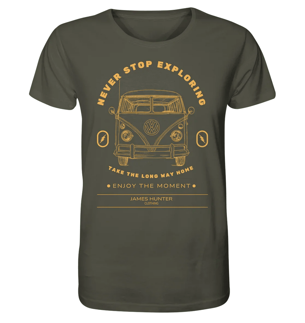 Never Stop Exploring - Organic Shirt - James Hunter - Nature and Beyond