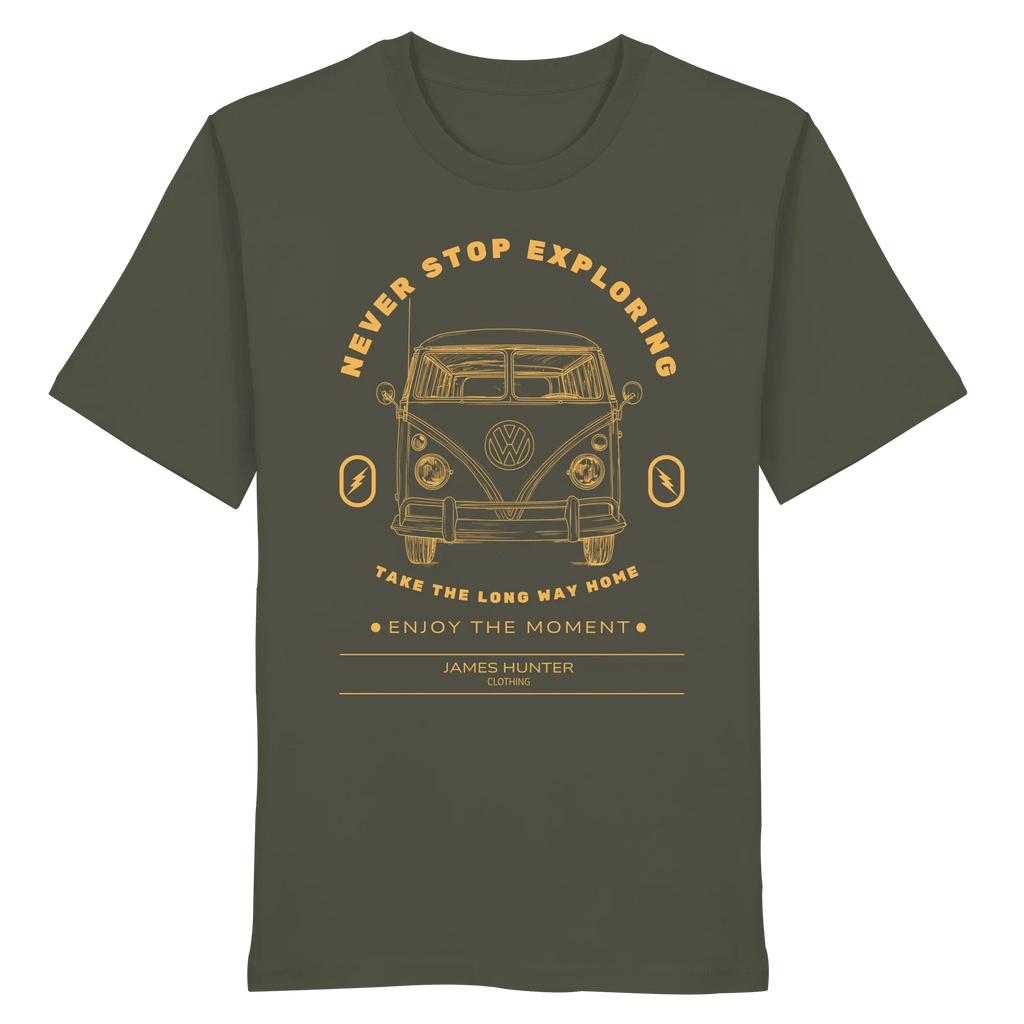 Never Stop Exploring - Organic Shirt - James Hunter - Nature and Beyond