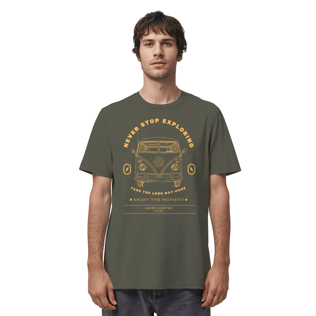 Never Stop Exploring - Organic Shirt - James Hunter - Nature and Beyond