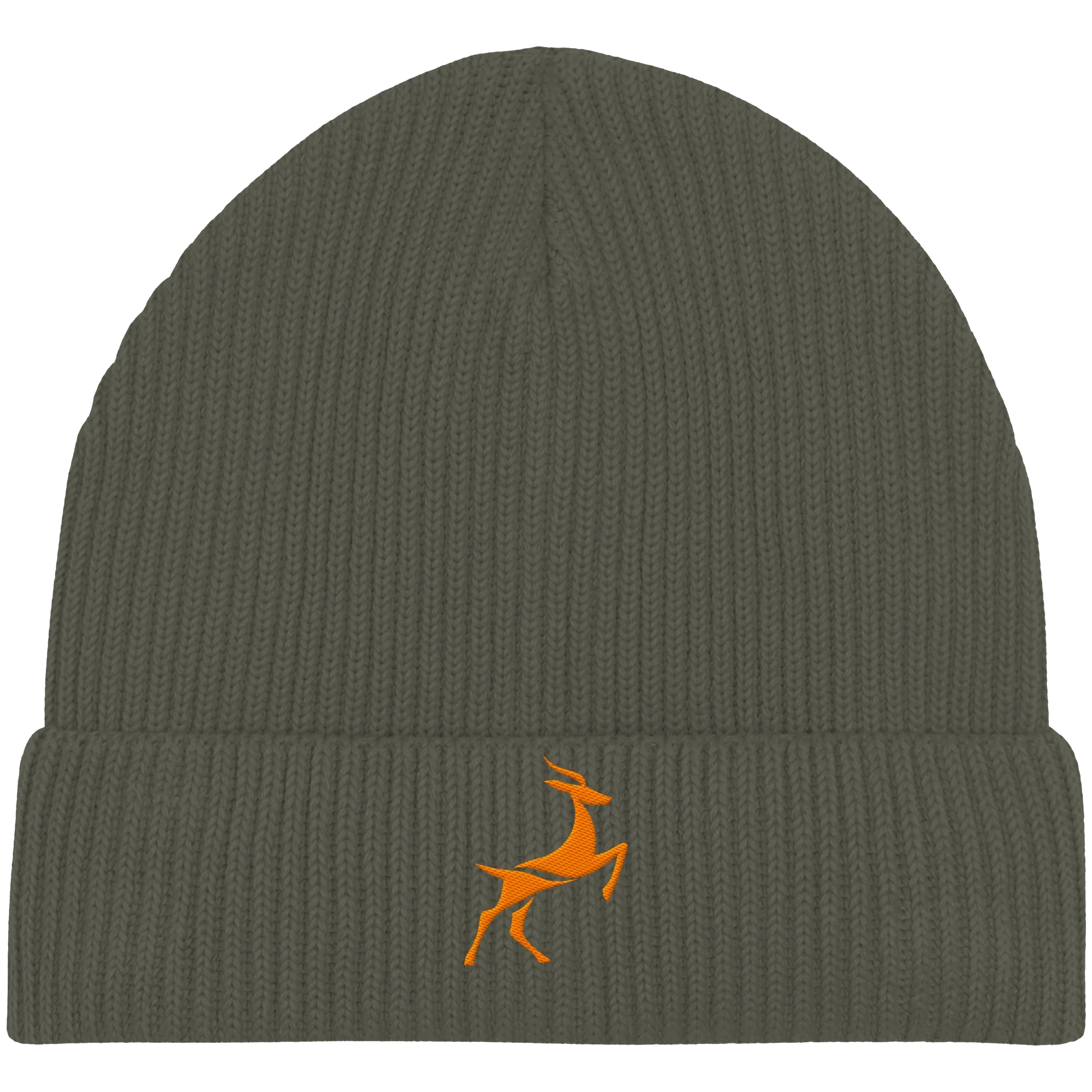 Organic Beanie - Deer Logo - Khaki - James Hunter - Nature and Beyond