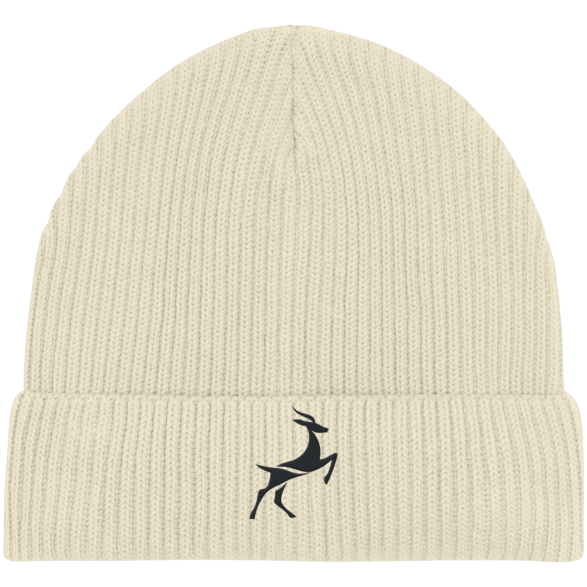 Organic Beanie - Deer Logo - Natural - James Hunter - Nature and Beyond