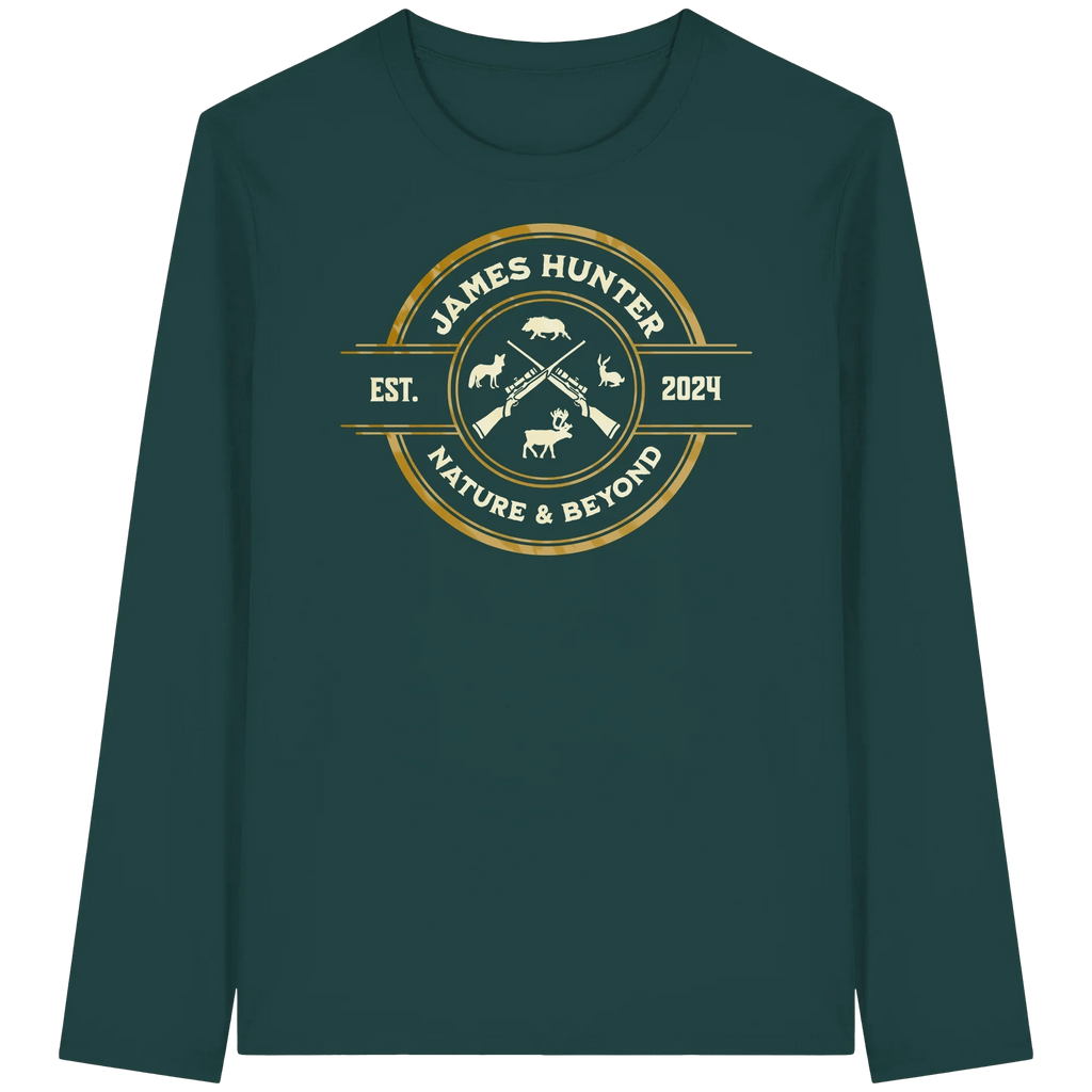 The Hunter’s Emblem – James Hunter Original - Organic Longsleeve T-Shirt - James Hunter - Nature and Beyond