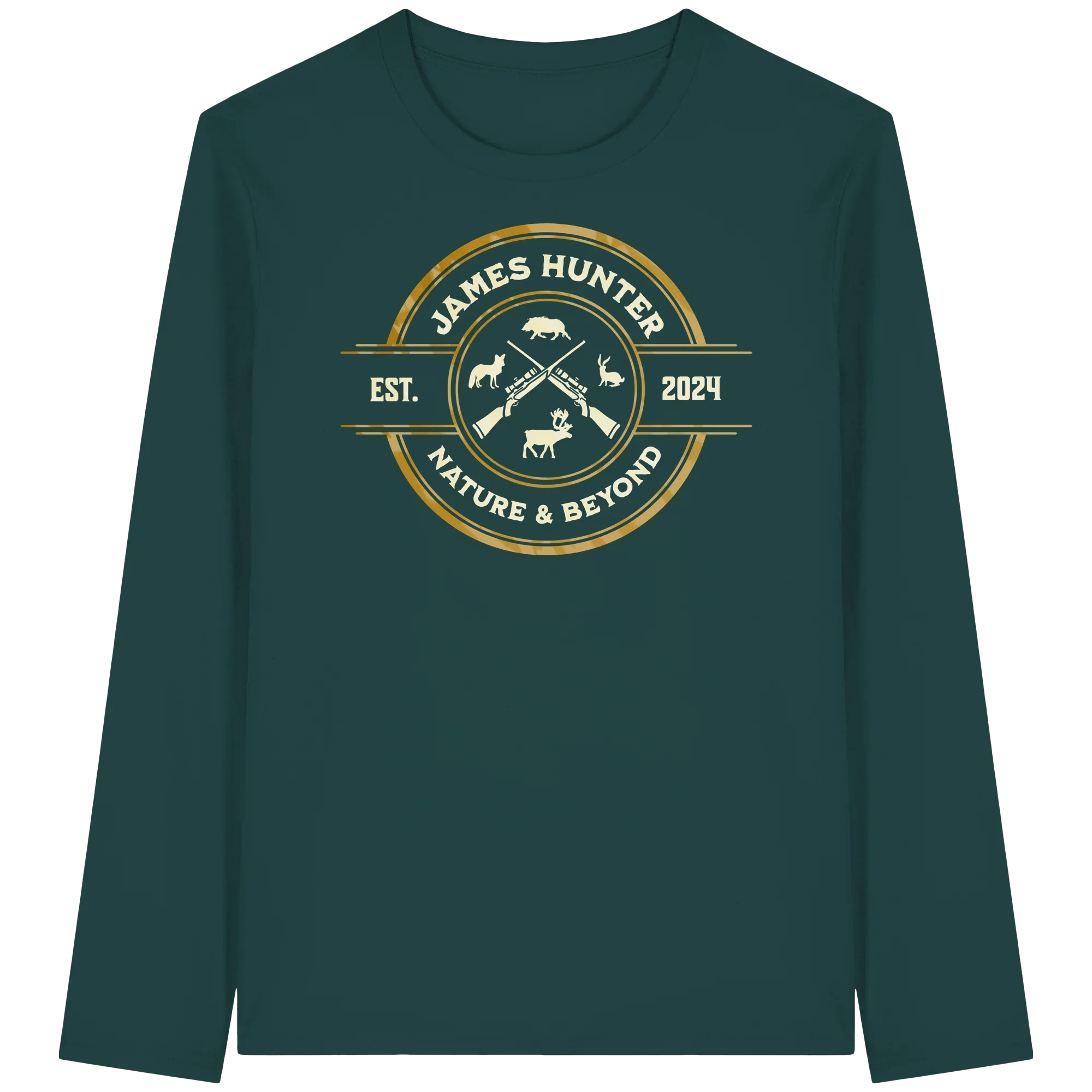 The Hunter’s Emblem – James Hunter Original - Organic Longsleeve T-Shirt - James Hunter - Nature and Beyond