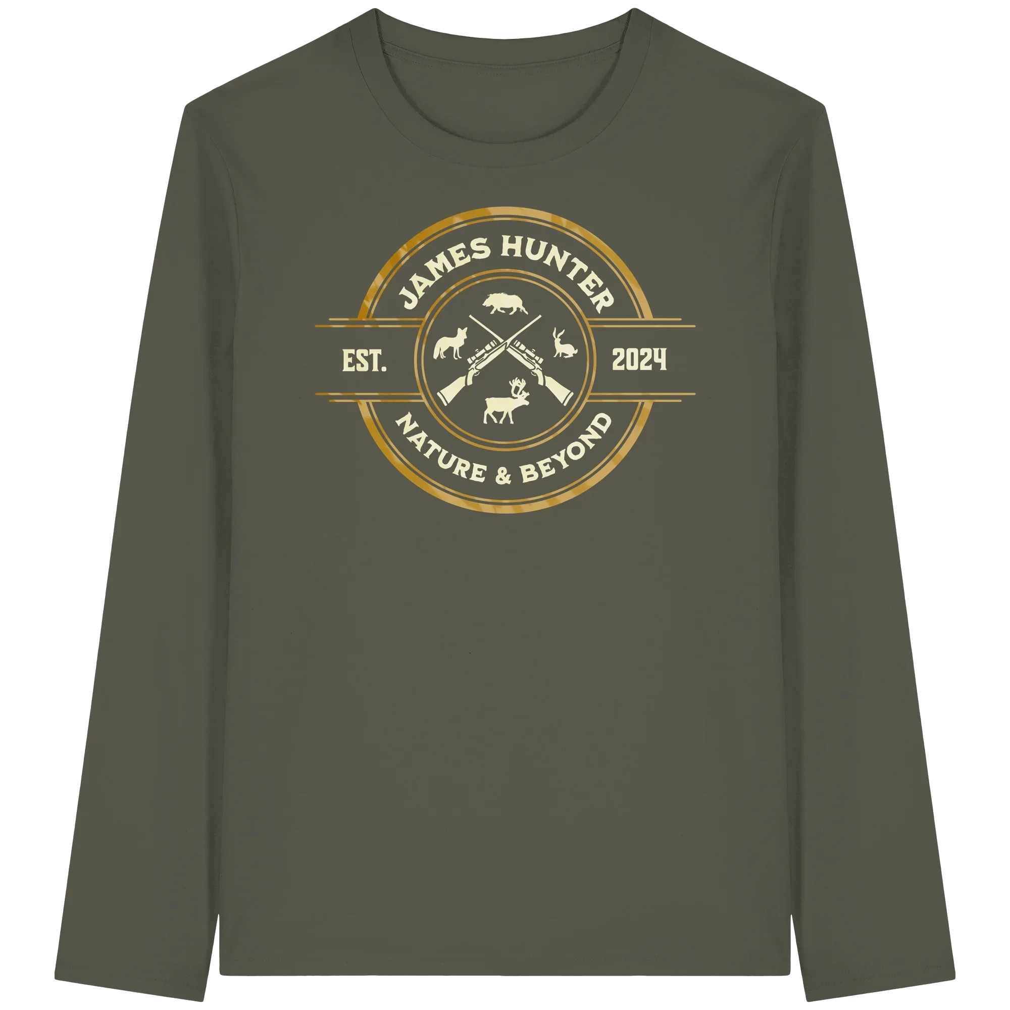 The Hunter’s Emblem – James Hunter Original - Organic Longsleeve T-Shirt - James Hunter - Nature and Beyond