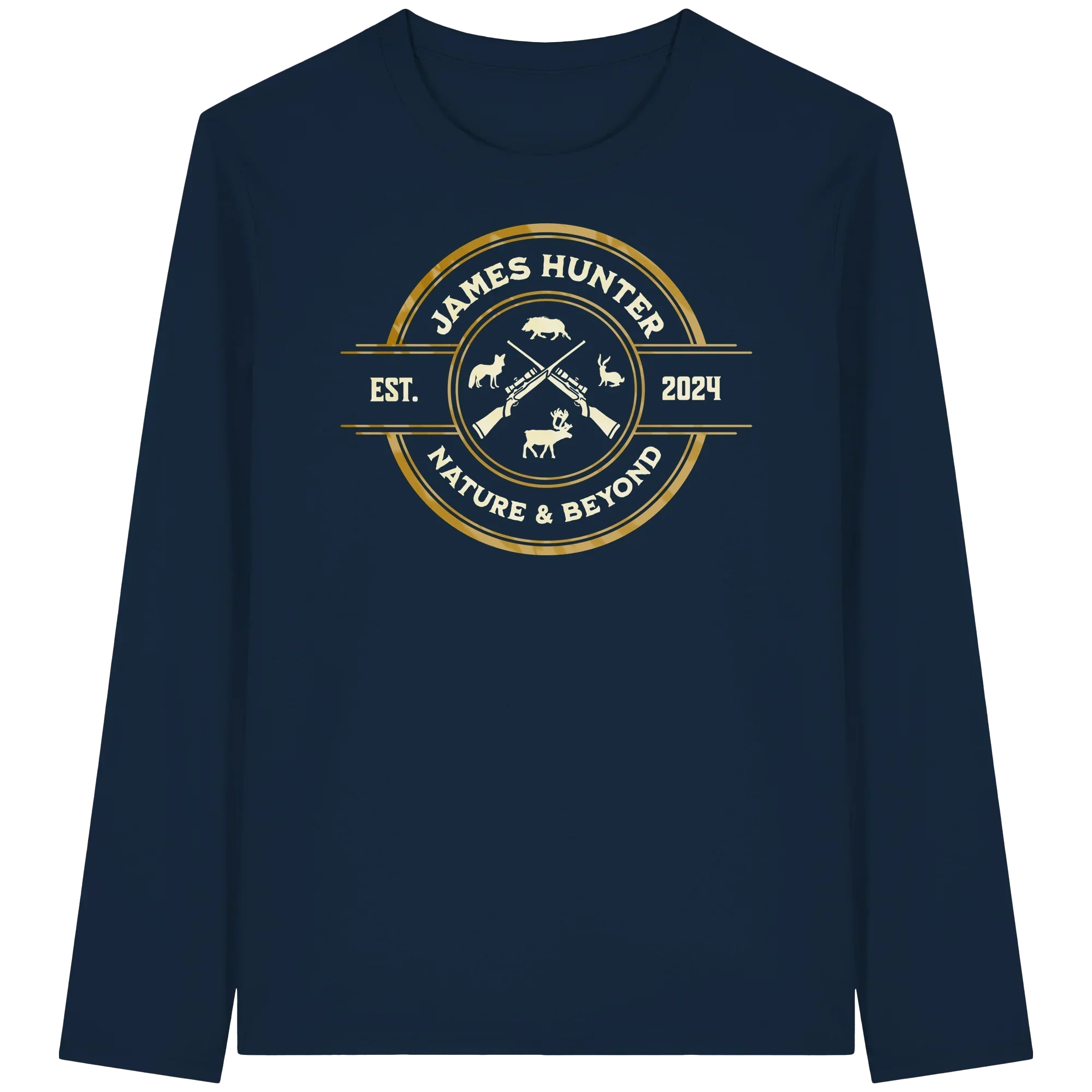 The Hunter’s Emblem – James Hunter Original - Organic Longsleeve T-Shirt - James Hunter - Nature and Beyond