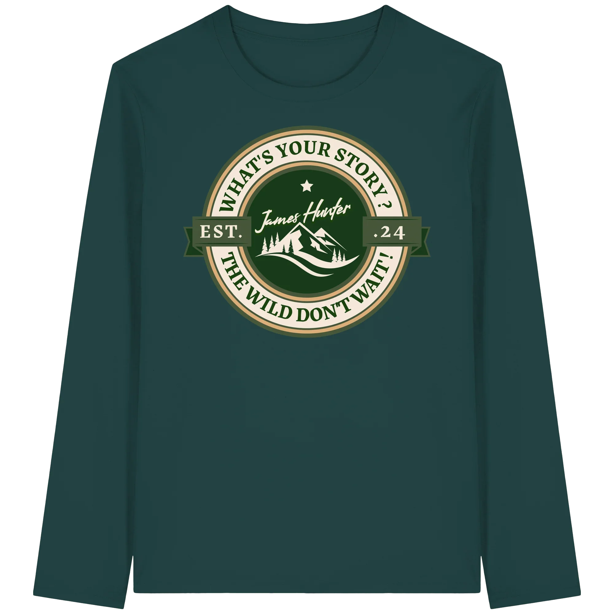 What's your Story ? Green/Green - Organic Longsleeve T-Shirt - James Hunter - Nature and Beyond